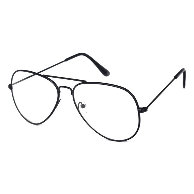 Aviator Bril Black | Zwart | Bril zonder sterkte | 50 mm