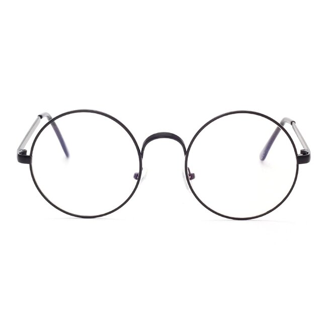 Retro Round Bril | Rond Zwart | Bril zonder sterkte | 50 mm