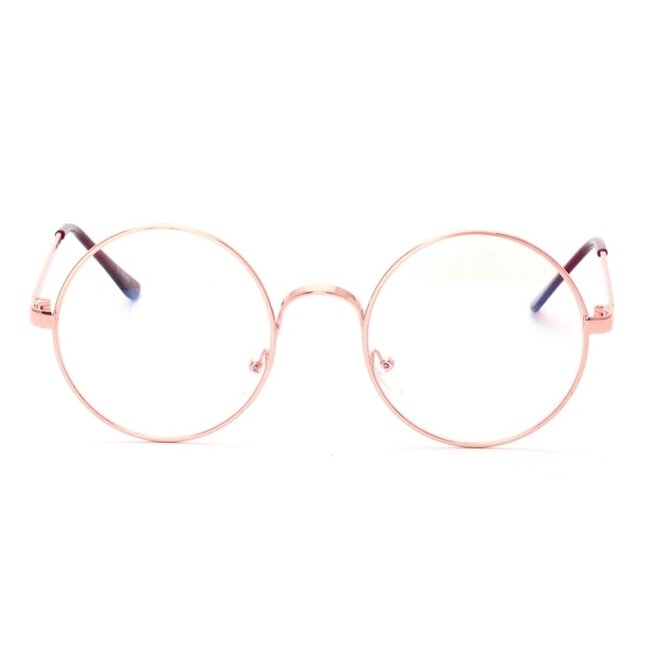 Retro Round Bril | Rond Rose | Bril zonder sterkte | 50 mm