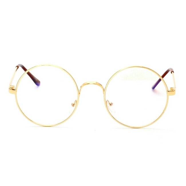 Retro Round Bril | Rond Goud | Bril zonder sterkte | 50 mm