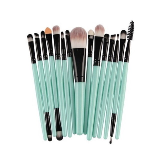 Fashion Favorite 15-delige Make-up Kwasten/Brush Set | Groen