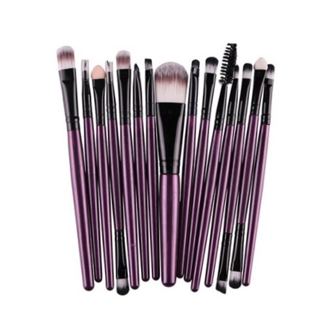 Fashion Favorite 15-delige Make-up Kwasten/Brush Set | Paars