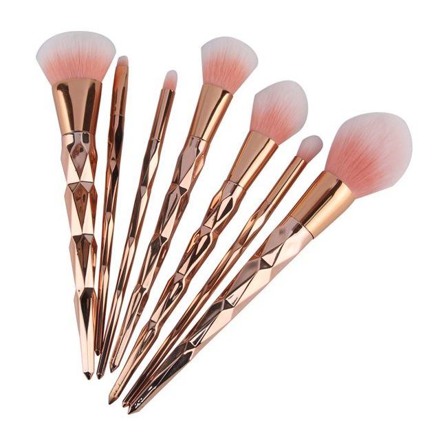 Fashion Favorite 7-delige Make-up Kwasten/Brush Set | Shiny Rosegold