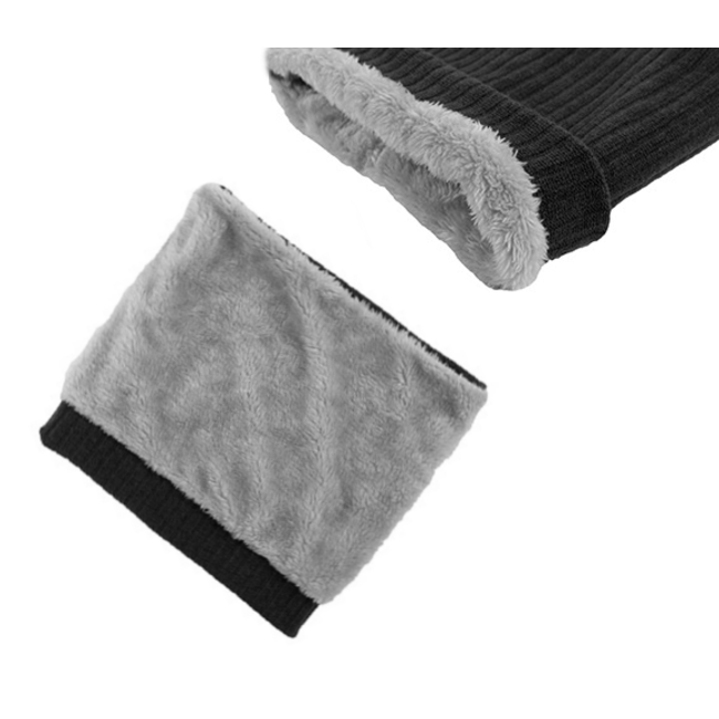 Colsjaal Rib Zwart | Teddy Voering