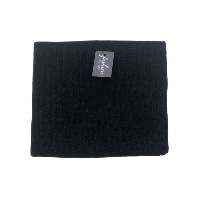 Colsjaal Rib Zwart | Teddy Voering