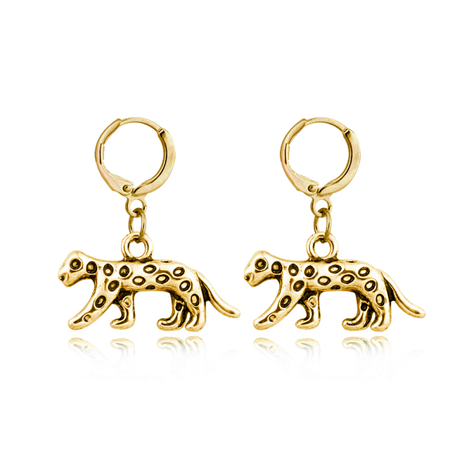 Fashion Favorite Luipaard Oorringen | Animal Charms | Goudkleurig / Zwart