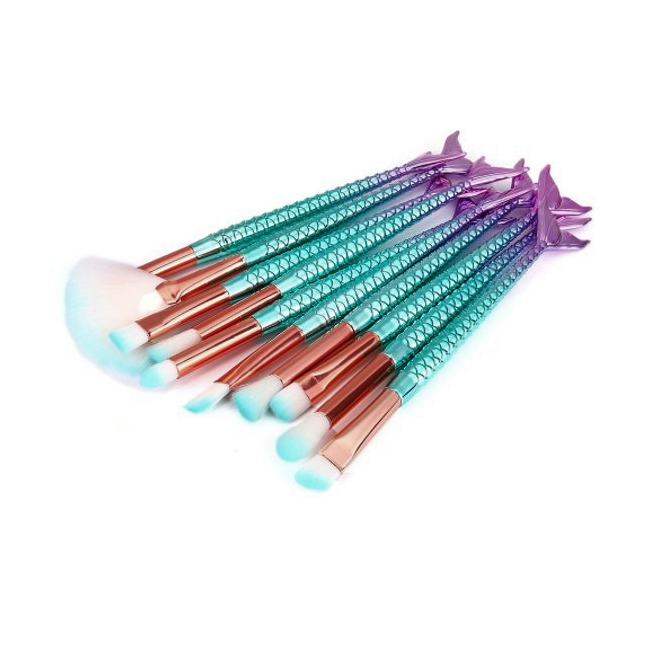 Make-up Kwasten - Kwastenset - Mermaid / Zeemeermin | 10 stuks