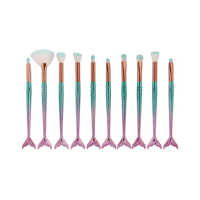 Make-up Kwasten - Kwastenset - Mermaid / Zeemeermin | 10 stuks