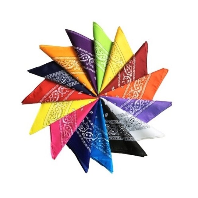 Vintage Bandana / Zakdoek Zwart | Katoen | 55 x 55 cm