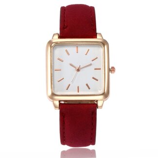 Fashion Favorite Vesper Square Horloge | Rood / Wit