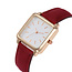 Fashion Favorite Vesper Square Horloge | Rood / Wit | Vierkant | Kunstleer | Ø 30 mm