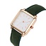 Fashion Favorite Vesper Square Horloge | Groen / Wit | Vierkant | Kunstleer | Ø 30 mm