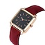 Fashion Favorite Vesper Black Square Horloge | Rood | Vierkant | Kunstleer | Ø 30 mm