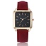 Fashion Favorite Vesper Black Square Horloge | Rood | Vierkant | Kunstleer | Ø 30 mm