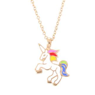 Fashion Favorite Unicorn Rainbow Ketting - Goudkleurig