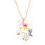 Fashion Favorite Unicorn Rainbow Ketting - Kinderketting Goudkleurig - Regenboog Eenhoorn - 45 + 5 cm