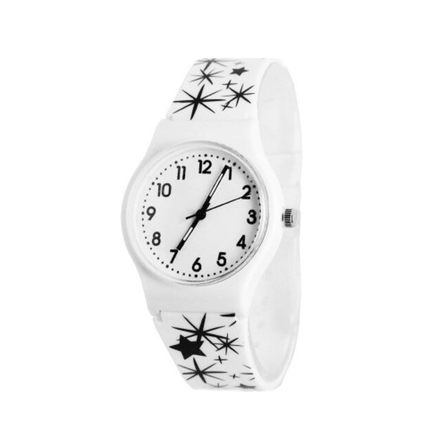 Fashion Favorite Star Kinderhorloge Wit | Sterren | Kunststof/Plastic