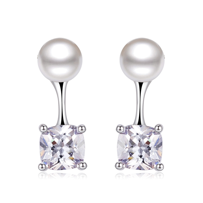 Fashion Favorite Pearl Crystal Oorbellen - 925 Zilver - Imitatie Parel Zirkonia Studs