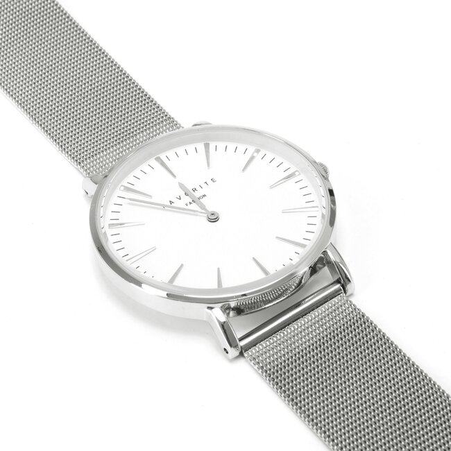Navarra Silver Mesh Horloge | Zilverkleurig | Mesh band