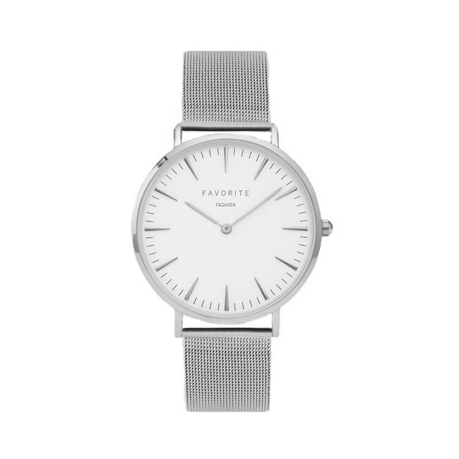 Favorite Fashion Navarra Silver Mesh Horloge | Zilverkleurig | Mesh band