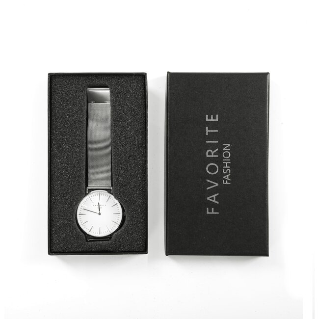 Navarra Silver Mesh Horloge | Zilverkleurig | Mesh band