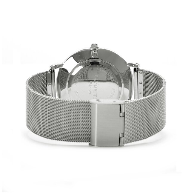 Navarra Silver Mesh Horloge | Zilverkleurig | Mesh band