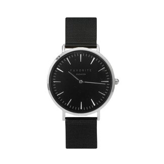 Favorite Fashion Navarra Silver / Black Mesh 2.0 Horloge