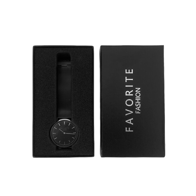 Navarra Silver / Black Mesh 2.0 Horloge | Zilverkleurig & Zwart | Mesh band