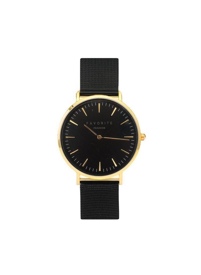 Navarra Gold / Black Mesh 2.0 Horloge