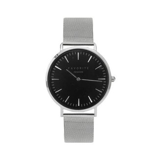 Favorite Fashion Navarra Black / Silver Mesh 2.0 Horloge