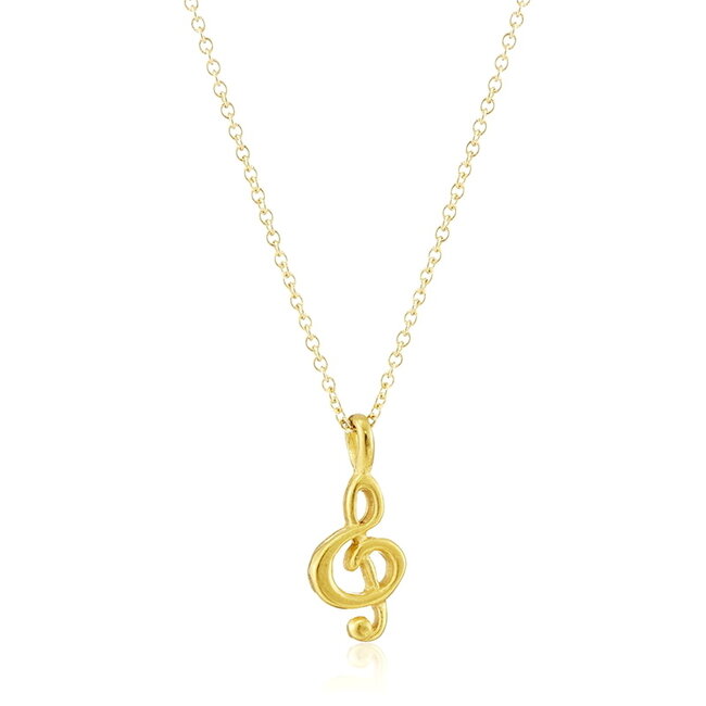 Fashion Favorite Muziek Noot / Make Music Ketting | Goudkleurig | 45 + 5 cm