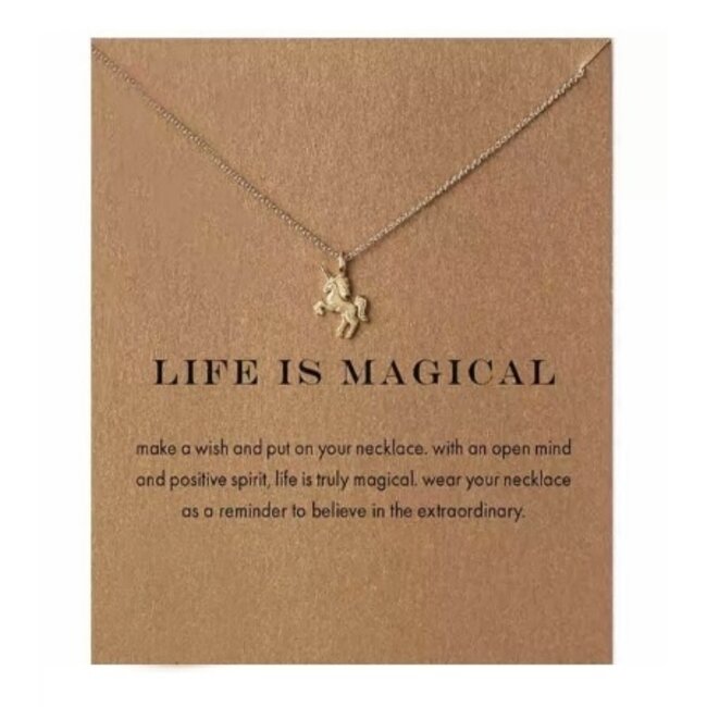 Magical Unicorn Ketting - Goudkleurig - Magische Eenhoorn Hanger -