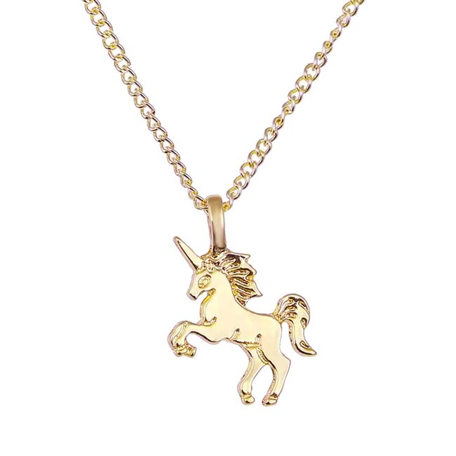 Fashion Favorite Magical Unicorn Ketting - Goudkleurig - Magische Eenhoorn Hanger -