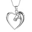 Fashion Favorite Ketting Paard In Hart - Kinderen - Zilver - 45 cm