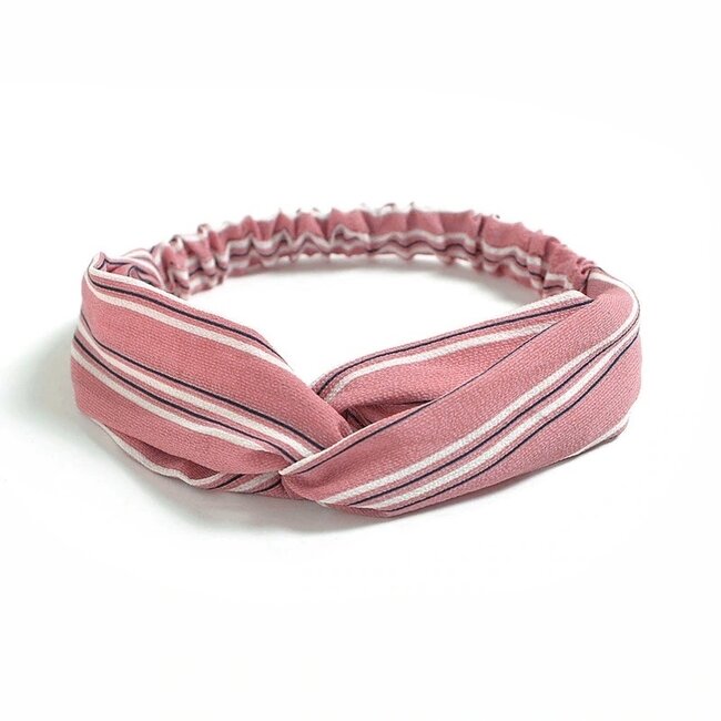 Fashion Favorite Haarband Print | Streep Blush Pink | Elastische Bandana