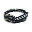 Fashion Favorite Haarband Print | Streep Blauw - Geel - Wit | Elastische Bandana