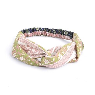 Fashion Favorite Haarband Print | Bloem Roze - Groen - Blauw