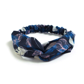 Fashion Favorite Haarband Print | Bloem Blauw - Roze - Wit