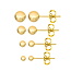 Fashion Favorite Gouden Stud Balls/Knopjes | Plated | Set van 4 paar