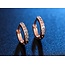 Zirkonia Oorringen Rosekleurig - 8 mm x 3 mm | Scharniersluiting