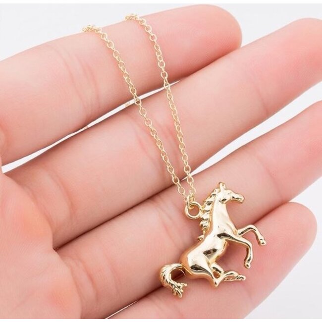 Fashion Favorite Paard Ketting | Goudkleurig | 45 + 5 cm