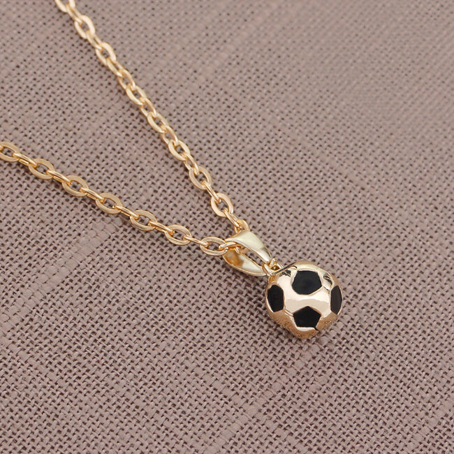 Fashion Favorite Ketting met Voetbal Hanger - Goudkleurig - 45 + 5 cm
