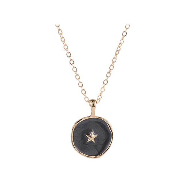 Fashion Favorite Spirit Ster Ketting | Goudkleurig / Antraciet | 41.5 + 5 cm