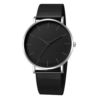 Fashion Favorite Maxx Mesh Zwart / Zilver Horloge