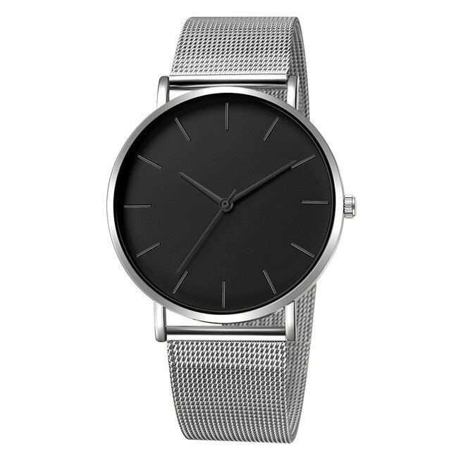 Fashion Favorite Maxx Mesh Zilver / Zwart Horloge | Staal | Ø 40 mm