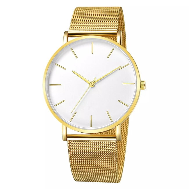 Fashion Favorite Maxx Mesh Goud / Wit Horloge | Staal | Ø 40 mm