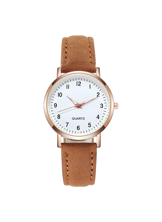 Doukou Brown Horloge | Suedine - Kunstleer | Bruin | Ø 32,5 mm