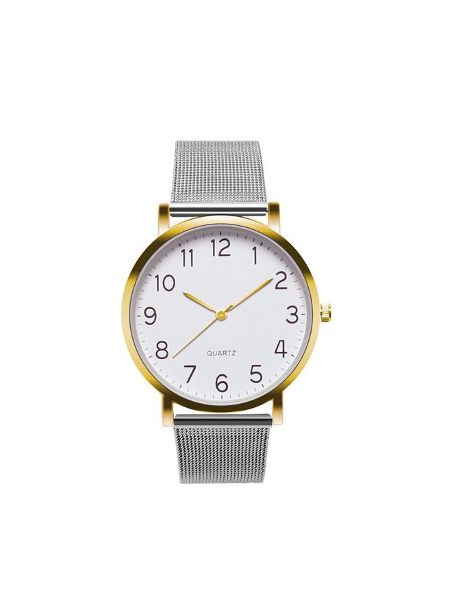 Nero Horloge Zilver / Goud Horloge | Staal | Ø 40 mm