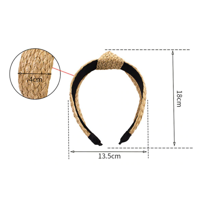 Ibiza Beach Haarband / Diadeem | Boho Knot Zwart | Rotan Look