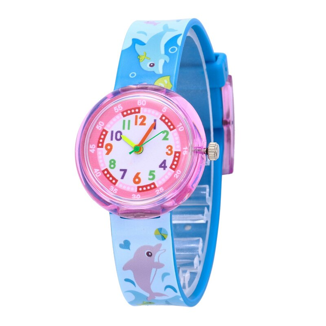 Fashion Favorite Kinderhorloge Dolfijn Blauw | Kunststof/Plastic | Ø 33 mm